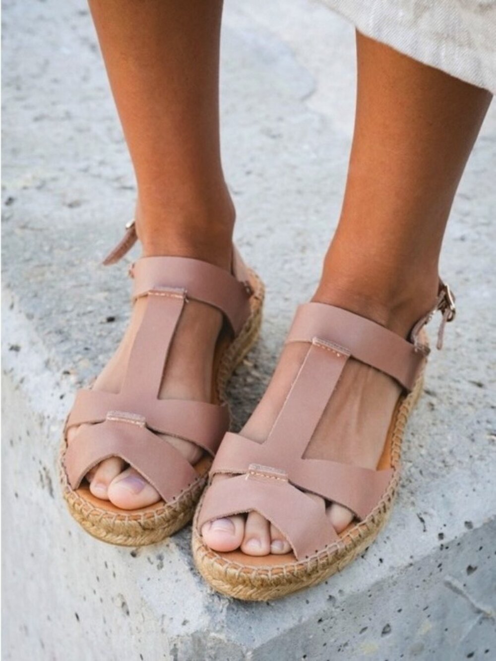 Naguisa Canto Espadrille Sandals Size 37 Tan Fisherman Artisan Quiet Luxury Chic